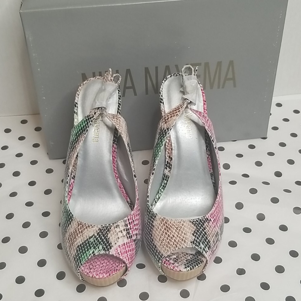 Nina Nayema Amber Platform Peep Toe Heels